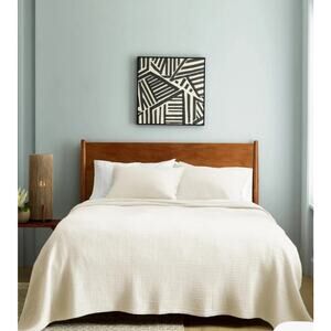 Quince Organic Ribbed Cotton Sham Ivory Standard Set NWOT #11